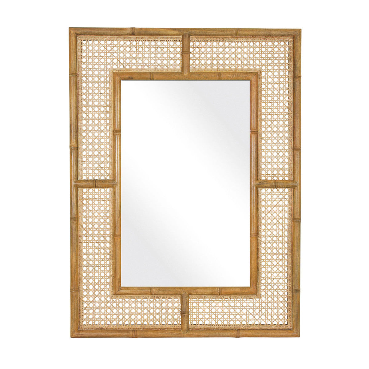 Rectangular Cane Mirror 39 x29