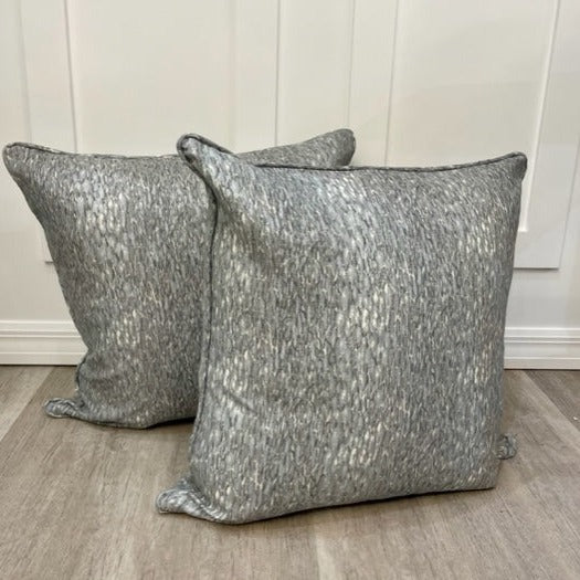 Pair of Grey and blue 22 x 22 Toss Pillows