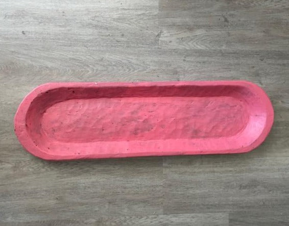 Large Carved Bowl - Pink