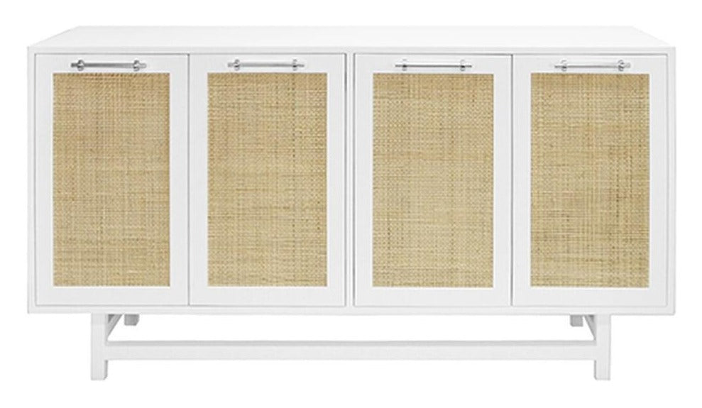 White Cane 4 Door Cabinet