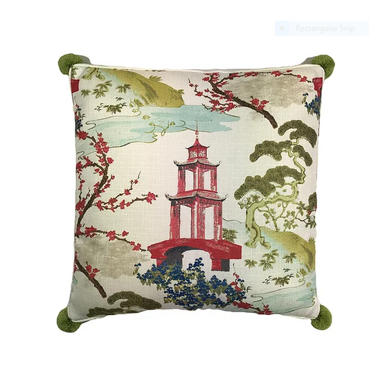 Paradise White Pom 16 x 24 Lumbar Pillow