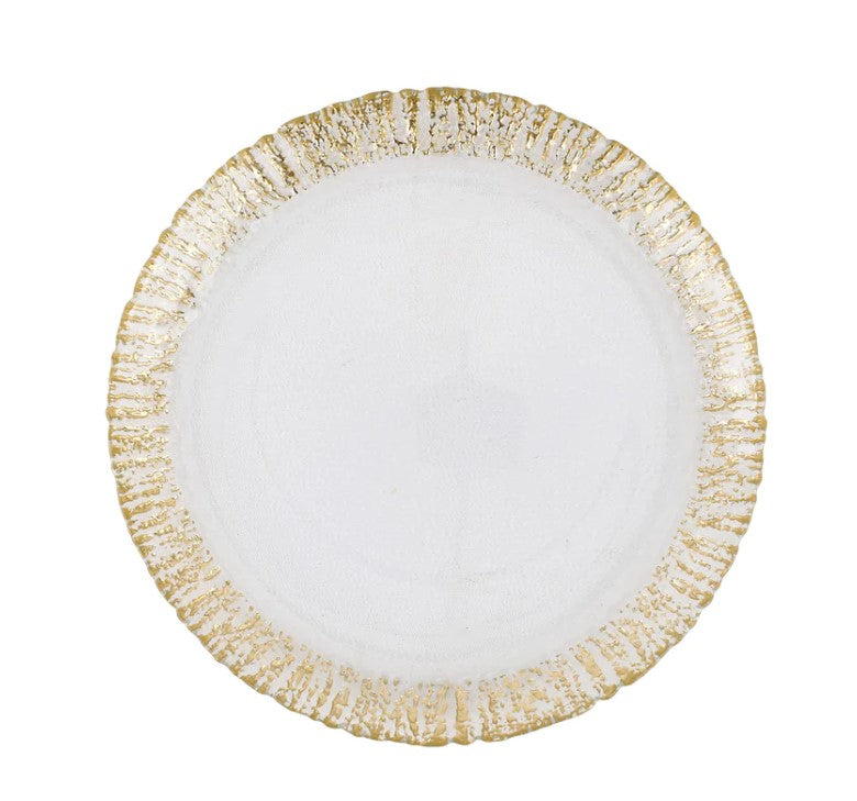 Rufolo Glass Gold Dinner Plate