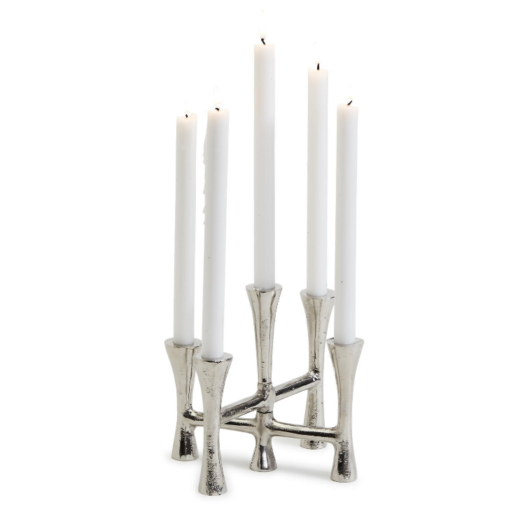 Silver Taper Candle Holder Holds 5 Candles