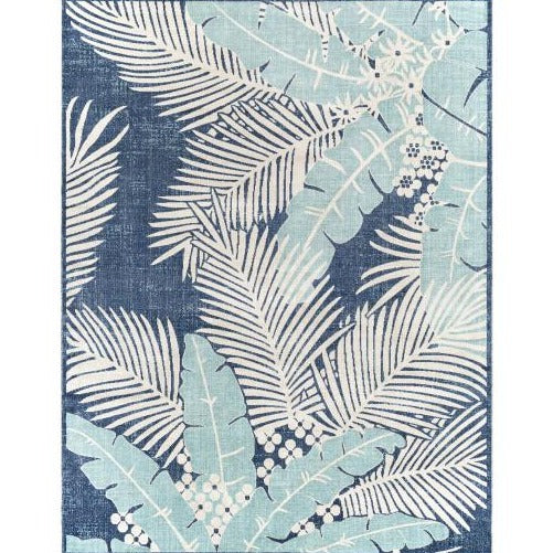 Bodrum Navy and Aqua 5'3" x 7'3"Area Rug