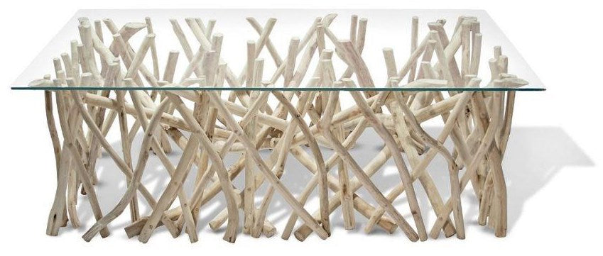 Natural Branch Wood Coffee Table Rectangle