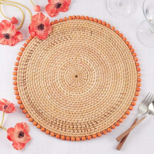 Beaded Border Placemat Orange