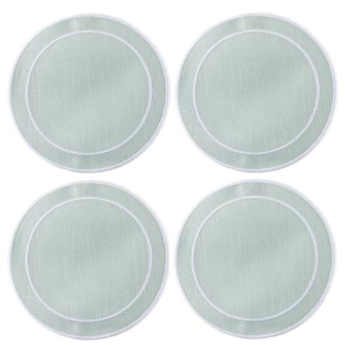 Linen Coaster Round Ice Blue Set of 4