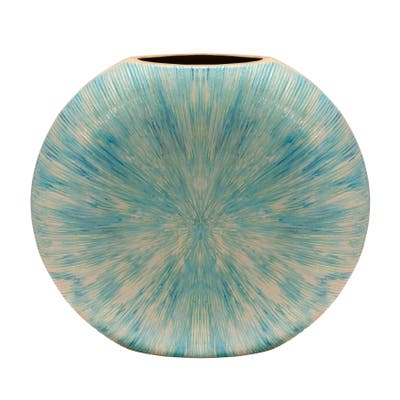Decorative Meta 14" Vase in Turquoise