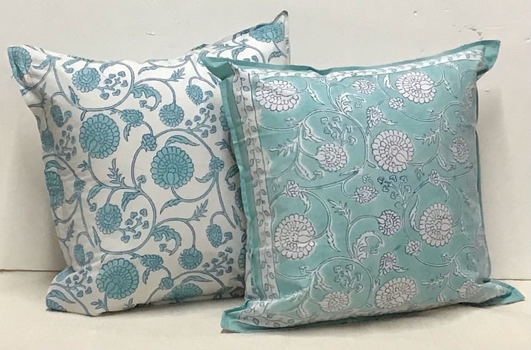 18x18 Burg Aqua Toss Pillows