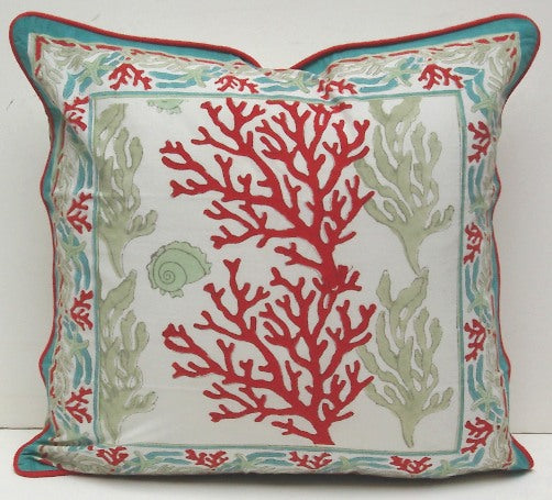 18x18 Reef Coral Toss Pillow