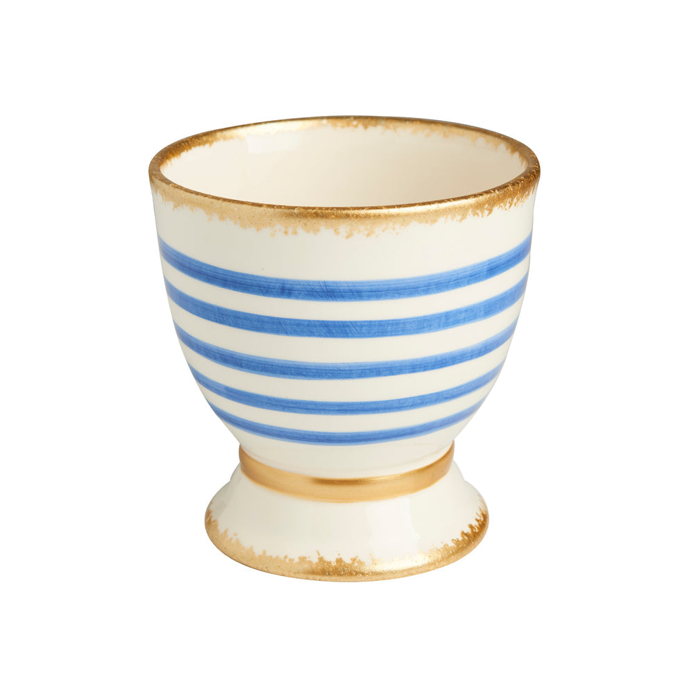 Blue & White Striped Cachepot, Small