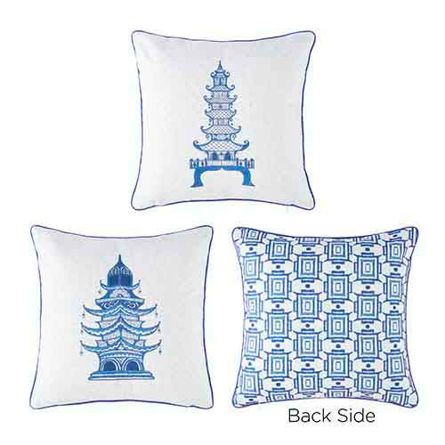 Embroidered 15" Pagoda Pillows
