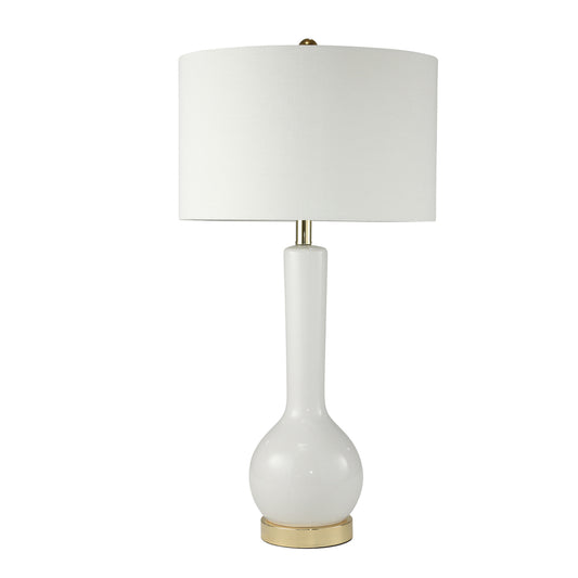 White table lamp with gold base