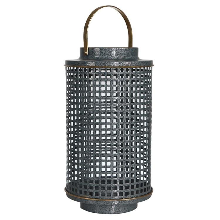 Metal 14" Grid Candle Holder Lantern