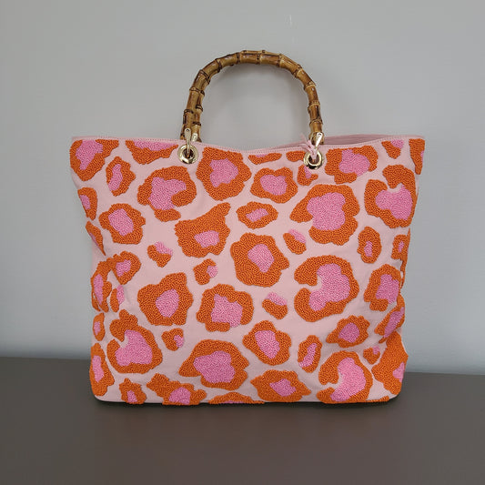 O & P Beaded Leo with Bamboo Handle