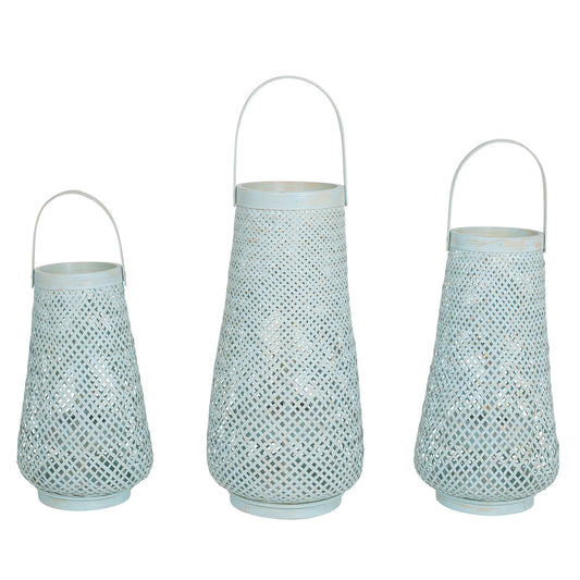 10.5 x 10.5 x 29.5 Large Blue lantern