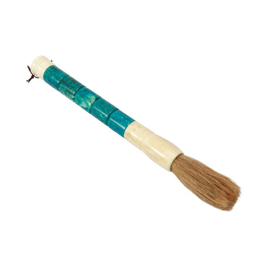 Aqua Blue Cylinder Jade Calligraphy Brush