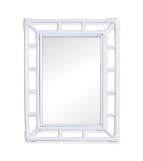 White Rattan Mirror 24.5x32