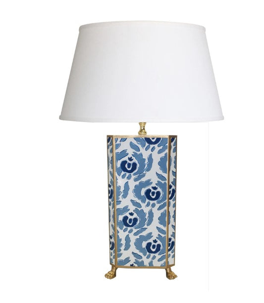 Beaufort Lamp in Blue with White Shades