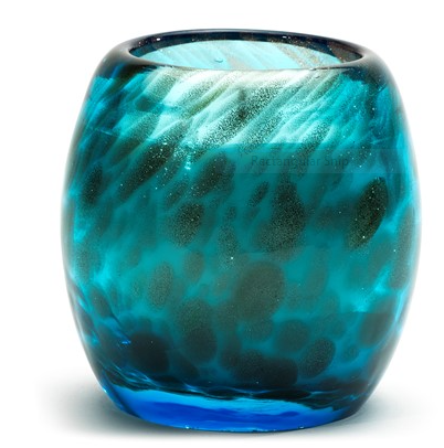 Glass Candle Blue Abalone Shimmer