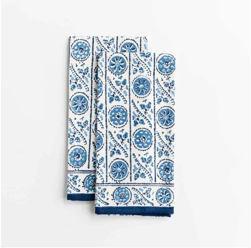 Bukhara Stripe Indigo Tea Towels