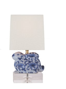 Blue and White Bunnie Mini Lamp