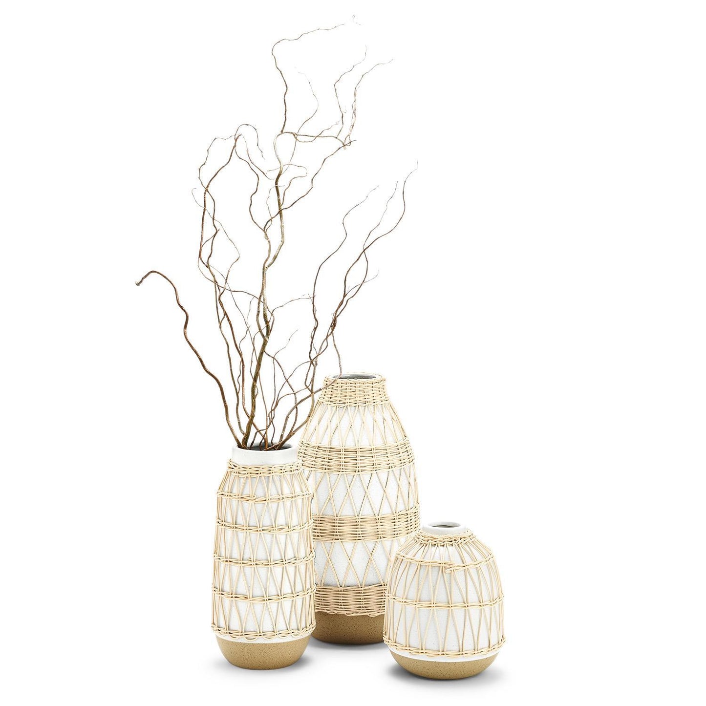 Willow Work White Vase