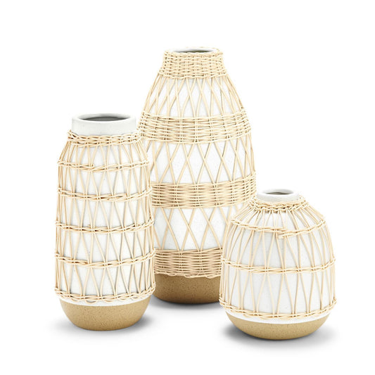 Willow Work White Vase