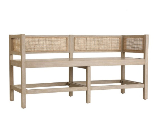 Cane Bench Whitewash