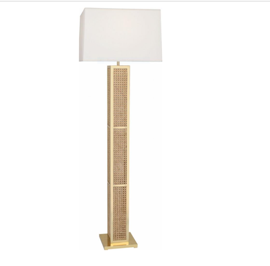 Cane and Gold Floor Lamp