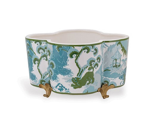 Canton Celadon Quatrefoil Planter