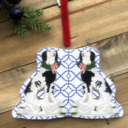 Rufus the dog glazed ornament