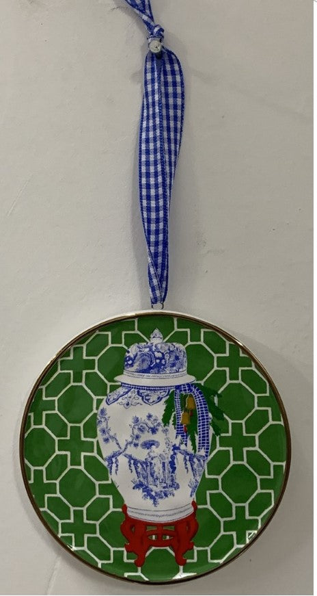 Ceramic Ginger Jar Ornament by Debi Vincent