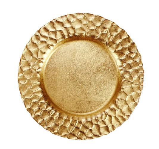 Rufolo Glass Gold Honeycomb Service Plate/Charger