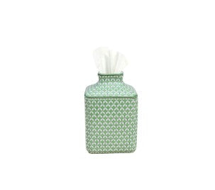 Green Fish Scale Ceramic Tissue Box Holder