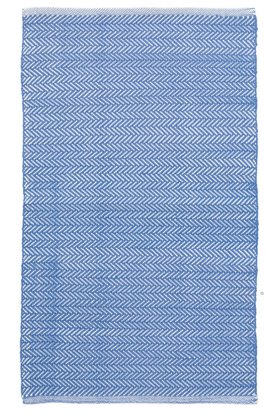 Herringbone French Blue Indoor/out 4x6 Rug