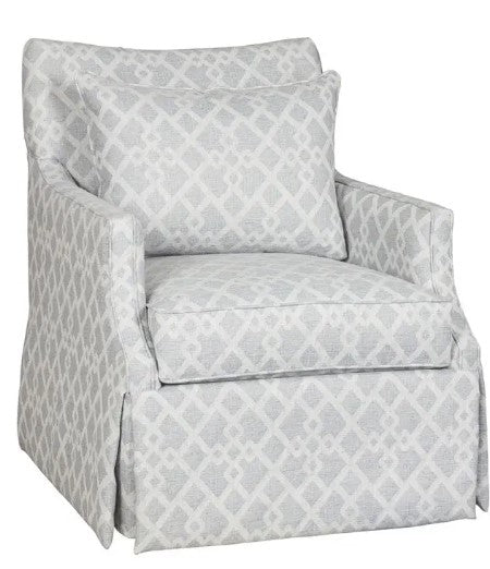 Custom Swivel Chair in Salt Performance Fabric