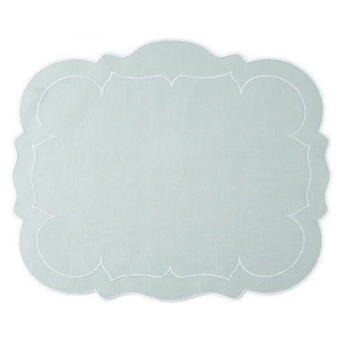Mat Rectangle Placemat Ice Blue and White