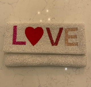 Love Beaded Clutch