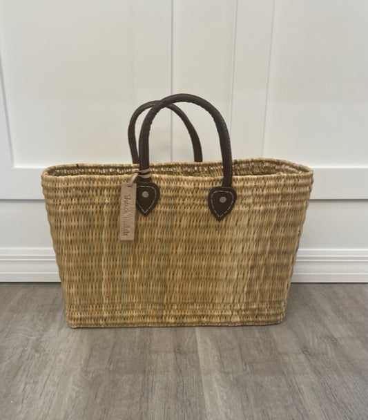 Straw Bags with leather handles