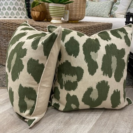 Pair of Farrah Moss with linen backing 22 x 22 Toss Pillows