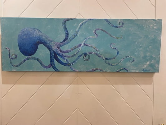 Hand Painted Original Artwork Octopus on Canvas