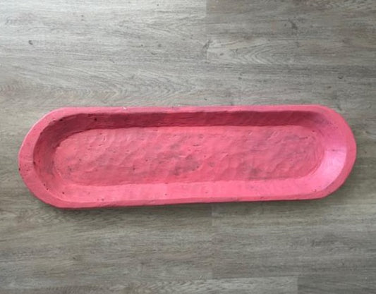 Large Carved Bowl - Pink