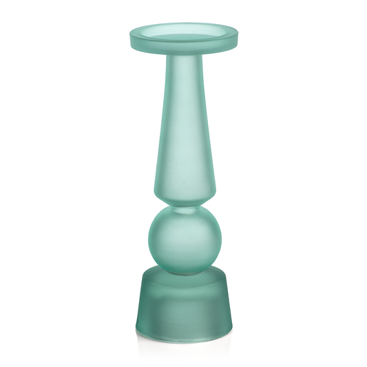 Matt Frosted Glass Pillar Holder 12.25"