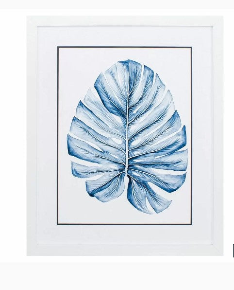 Indigo Tropical Leaf 1 33x27