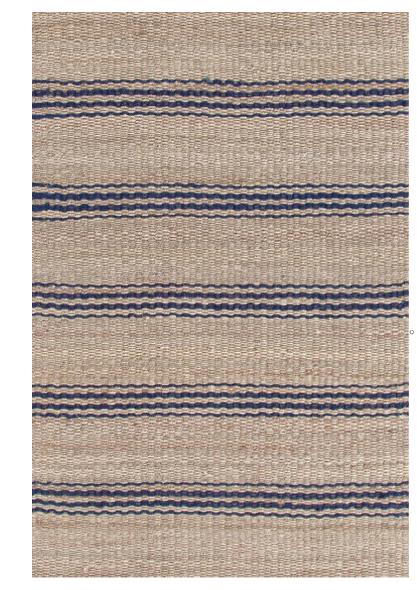 Jute Ticking Indigo Woven Rug 2x3