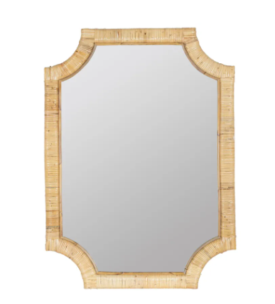 Rattan wrapped Wall Mirror 30x41x4
