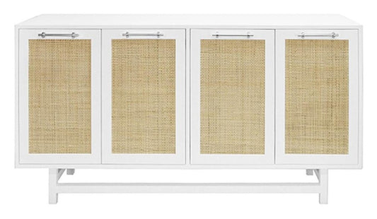 White Cane 4 Door Cabinet