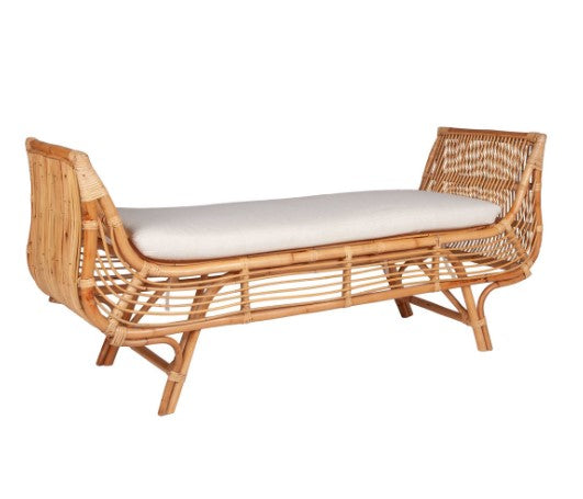 Rattan Lounge Bench with with cushion