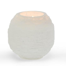 Medium Glacier Selenite Crystal sphere candle holder